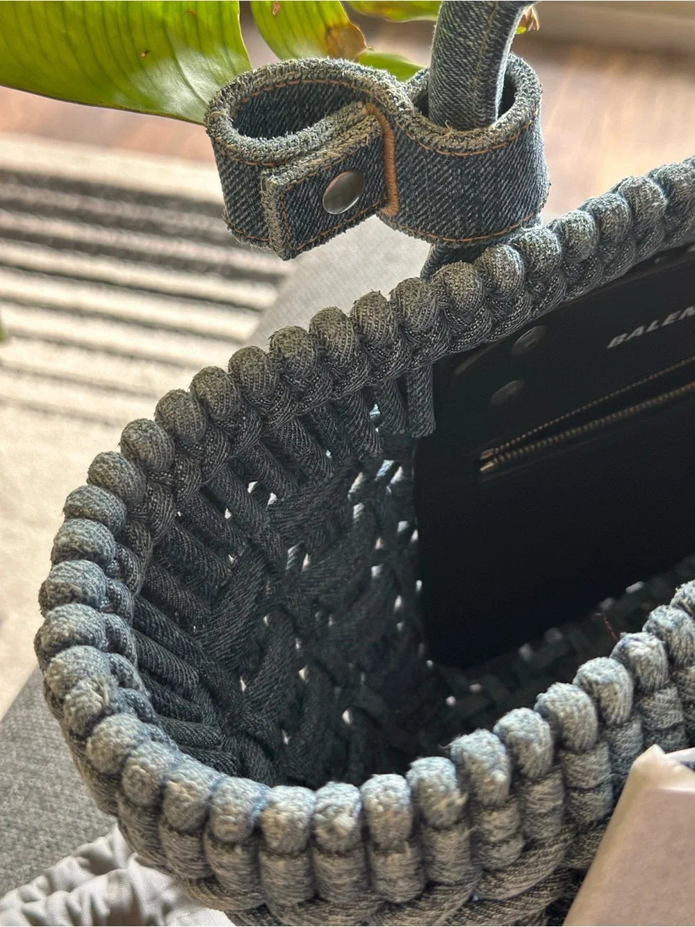 NEW Balenciaga Denim Bistro XS Basket Top Handle Bag
